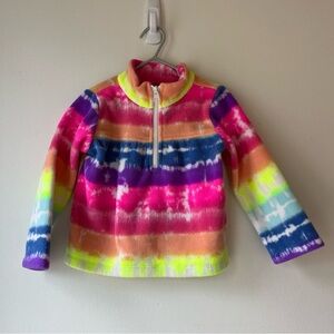 🌼 5/$25 The Children’s Place 2T Rainbow Tie-Dye Fleece Quarter Zip Pullover